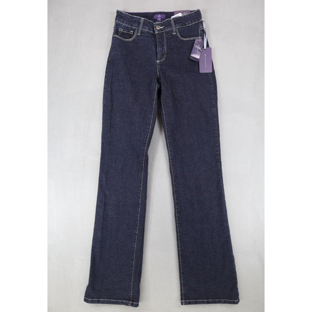 NYDJ Womens Jeans Lift Tuck Boot Cut Denim Dark Wash Stretch 0 New USA Made